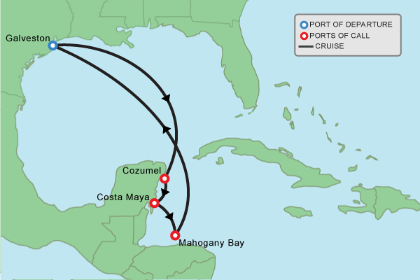 Cruise itinerary map