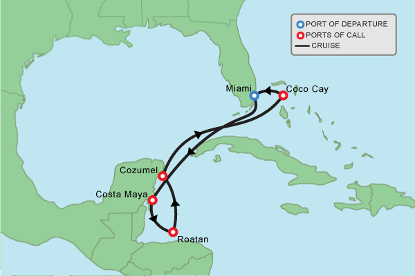Cruise itinerary map