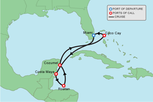 Cruise itinerary map
