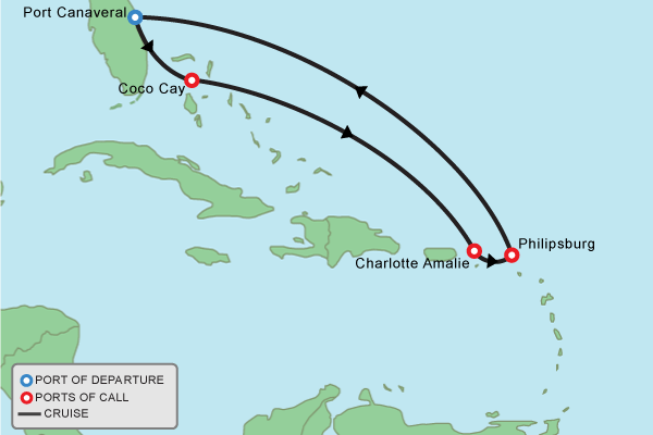 Cruise itinerary map