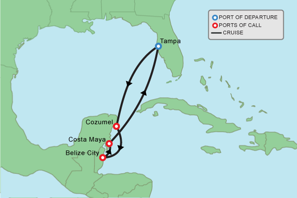 Cruise itinerary map