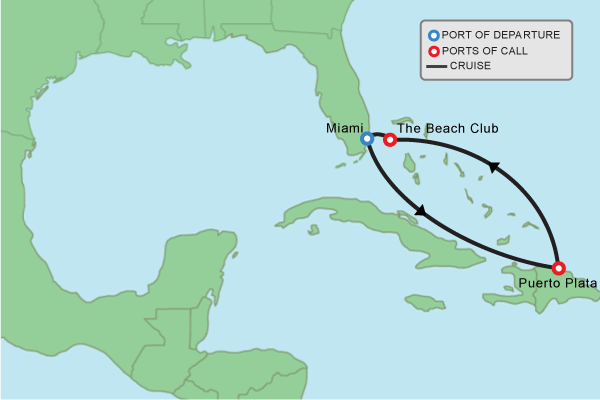 Cruise itinerary map