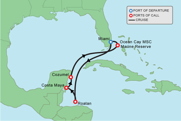 Cruise itinerary map