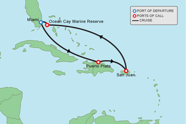 Cruise itinerary map