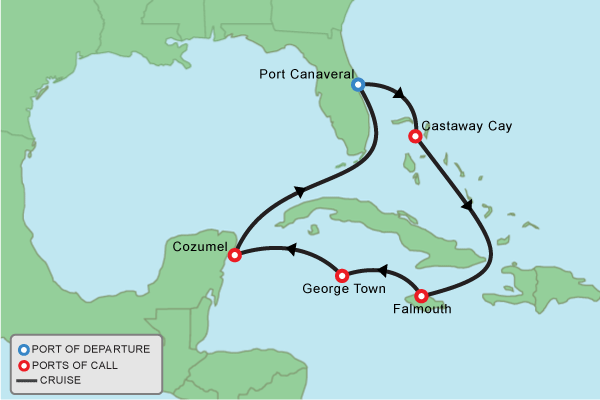 Cruise itinerary map