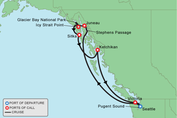 Cruise itinerary map