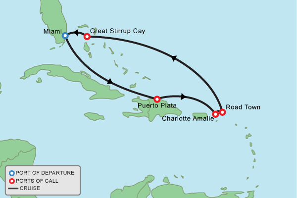 Cruise itinerary map