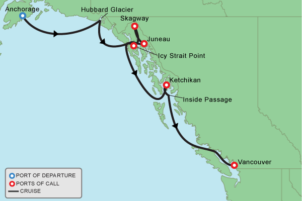 Cruise itinerary map