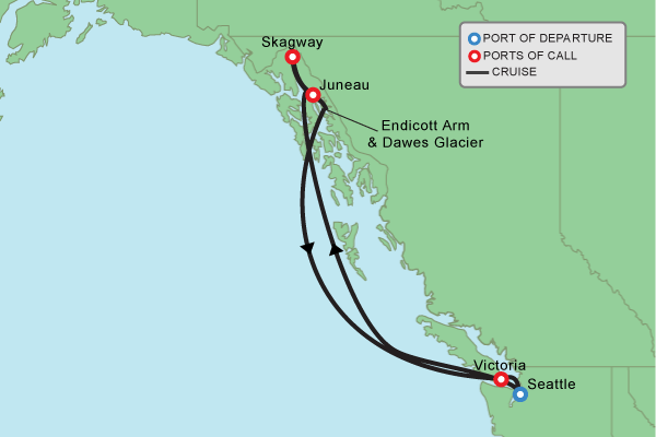 Cruise itinerary map