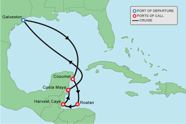 Cruise itinerary map