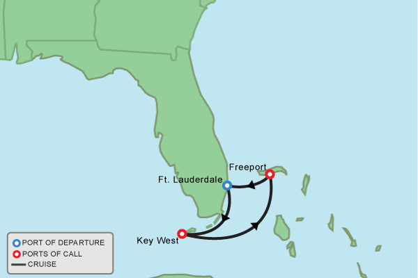 Cruise itinerary map