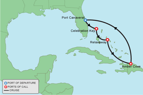 Cruise itinerary map