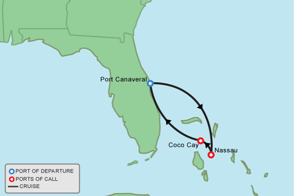 Cruise itinerary map